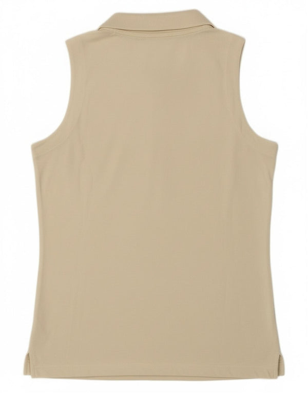 Tricou polo fără mâneci pentru femei Asics UK 10 mic bumbac alb