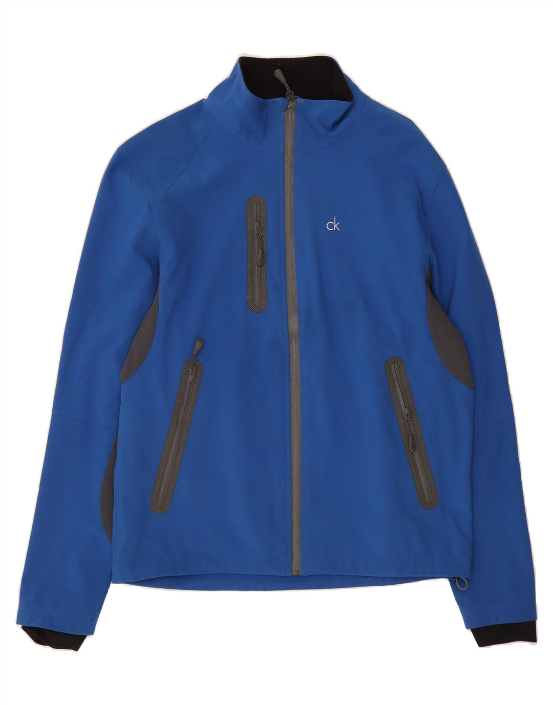 CALVIN KLEIN JEANS Mens Tracksuit Top Jacket Small Blue Colourblock Vintage Calvin Klein Jeans and Second-Hand Calvin Klein Jeans from Messina Hembry 