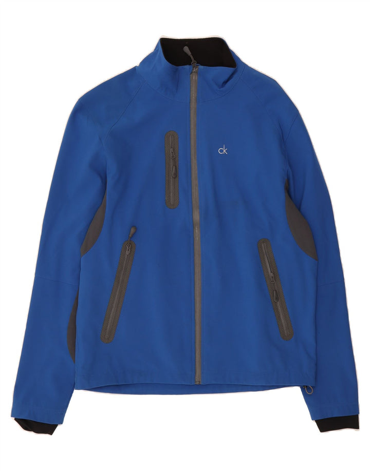 CALVIN KLEIN JEANS Mens Tracksuit Top Jacket Small Blue Colourblock Vintage Calvin Klein Jeans and Second-Hand Calvin Klein Jeans from Messina Hembry 