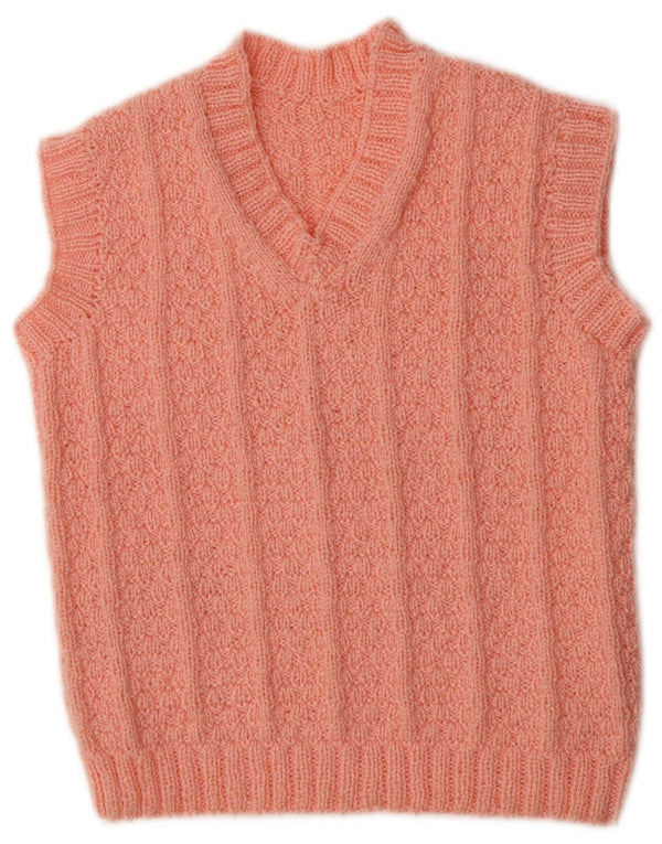 Vintage Womens Vest Tank Top UK 12 Medium Pink