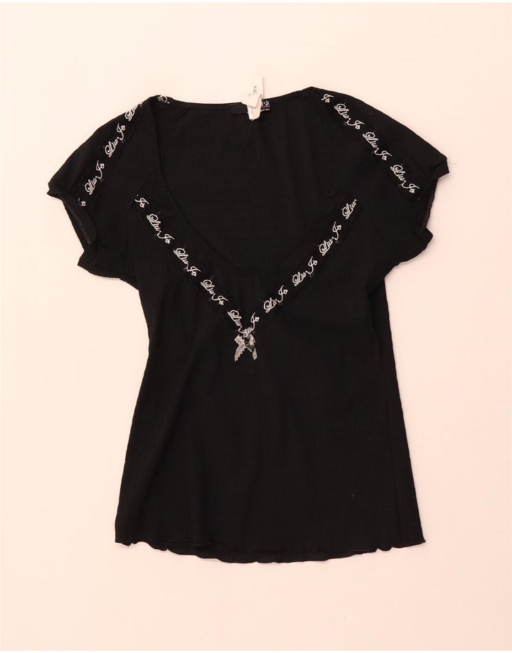 Bluză cu grafică Liu Jo pentru femei, UK 4 XS, poliester negru