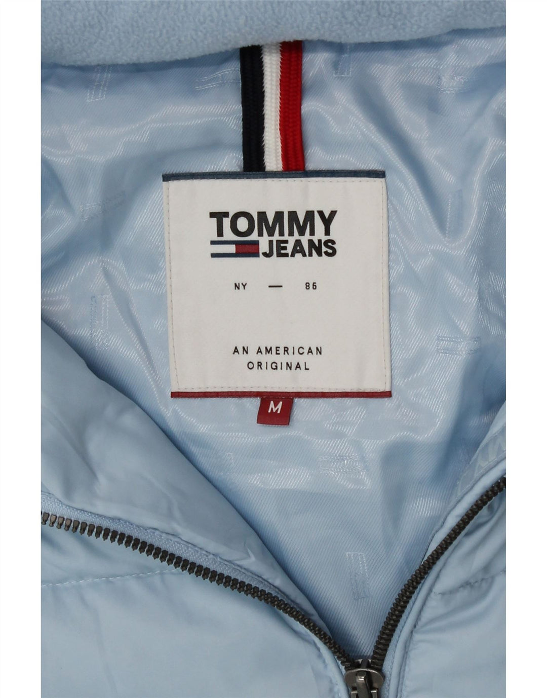 Jachetă căptușită cu glugă Tommy Hilfiger pentru femei UK 14 Poliester albastru mediu