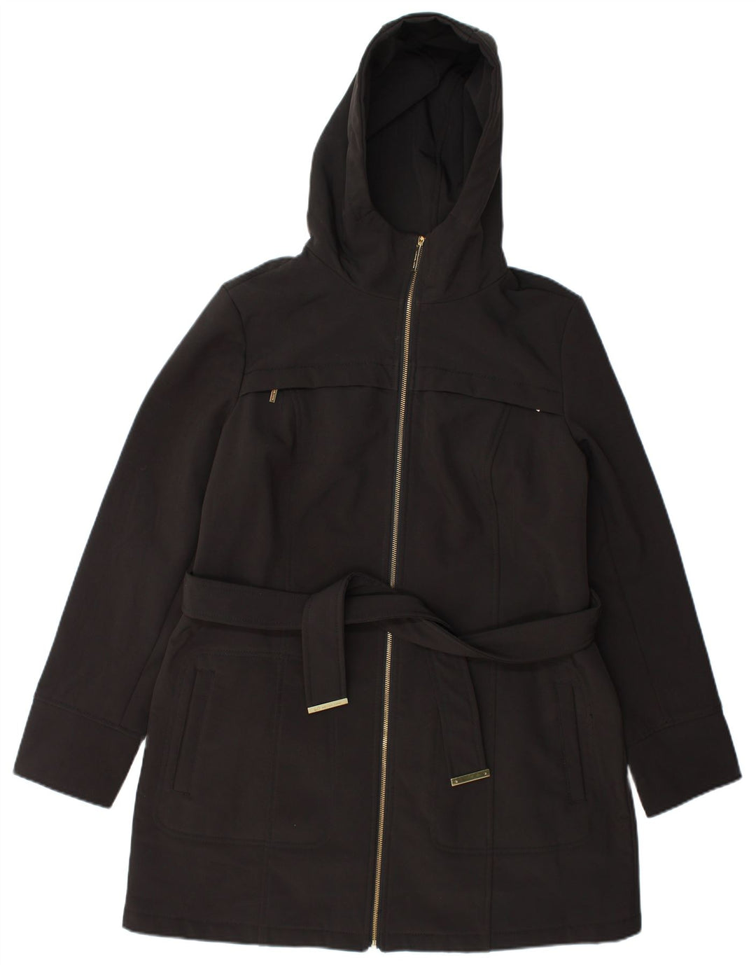 Jachetă parka cu glugă Michael Kors pentru femei UK 16 Poliester negru mare
