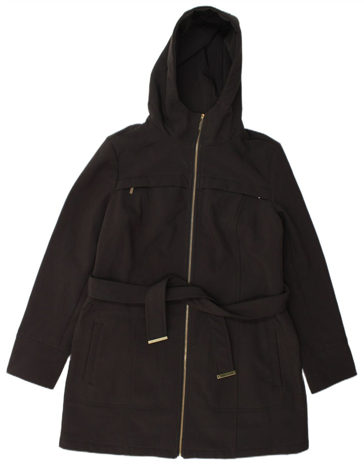Jachetă parka cu glugă Michael Kors pentru femei UK 16 Poliester negru mare