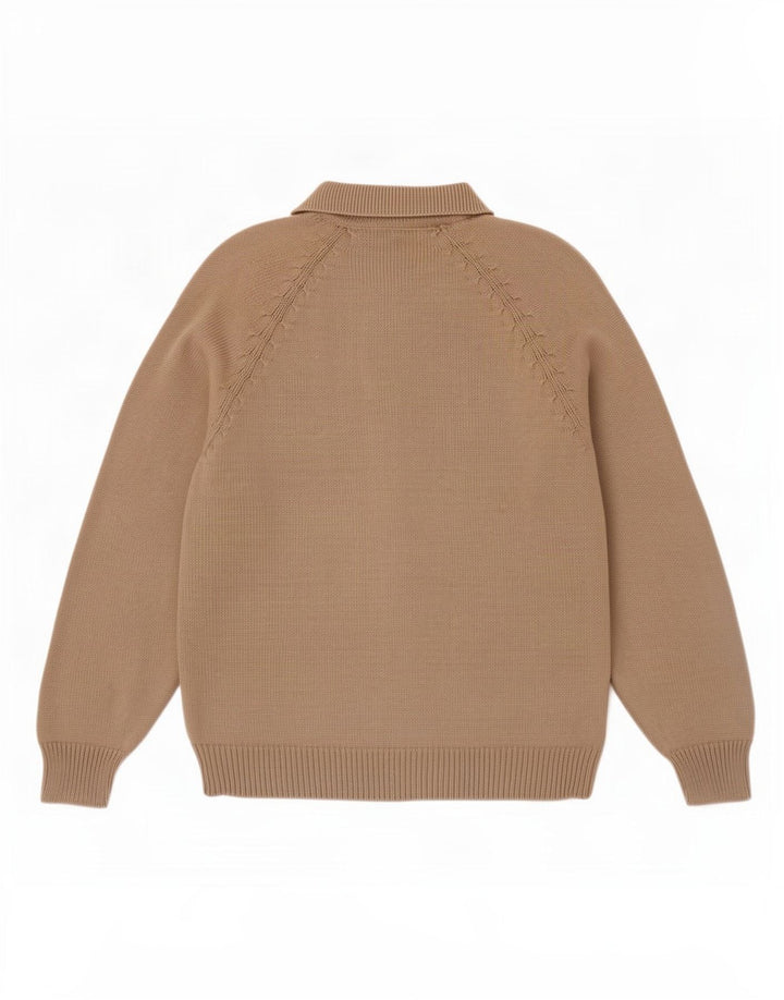 Pulover Trussardi pentru bărbați cu gât polo, bej mediu