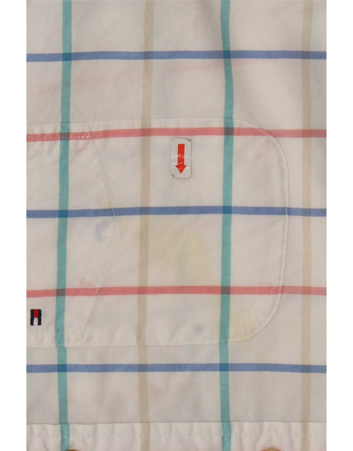 Cămașă pentru bărbați TOMMY HILFIGER Classic Fit, bumbac alb mediu cu carouri