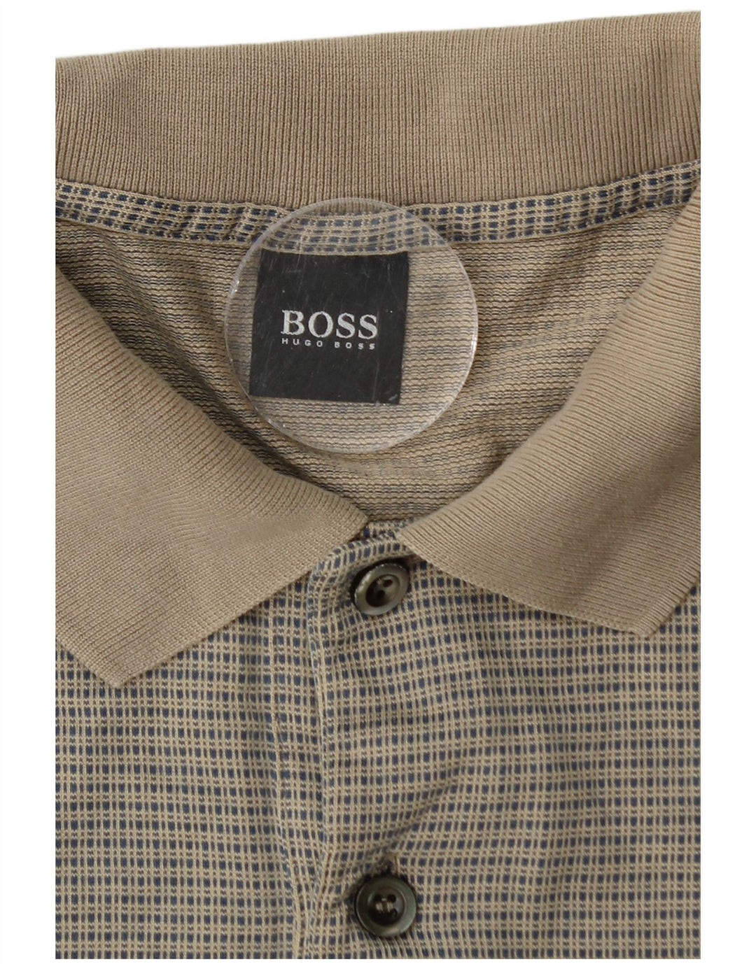 Cămașă polo HUGO BOSS pentru bărbați, bumbac geometric 2XL, bej