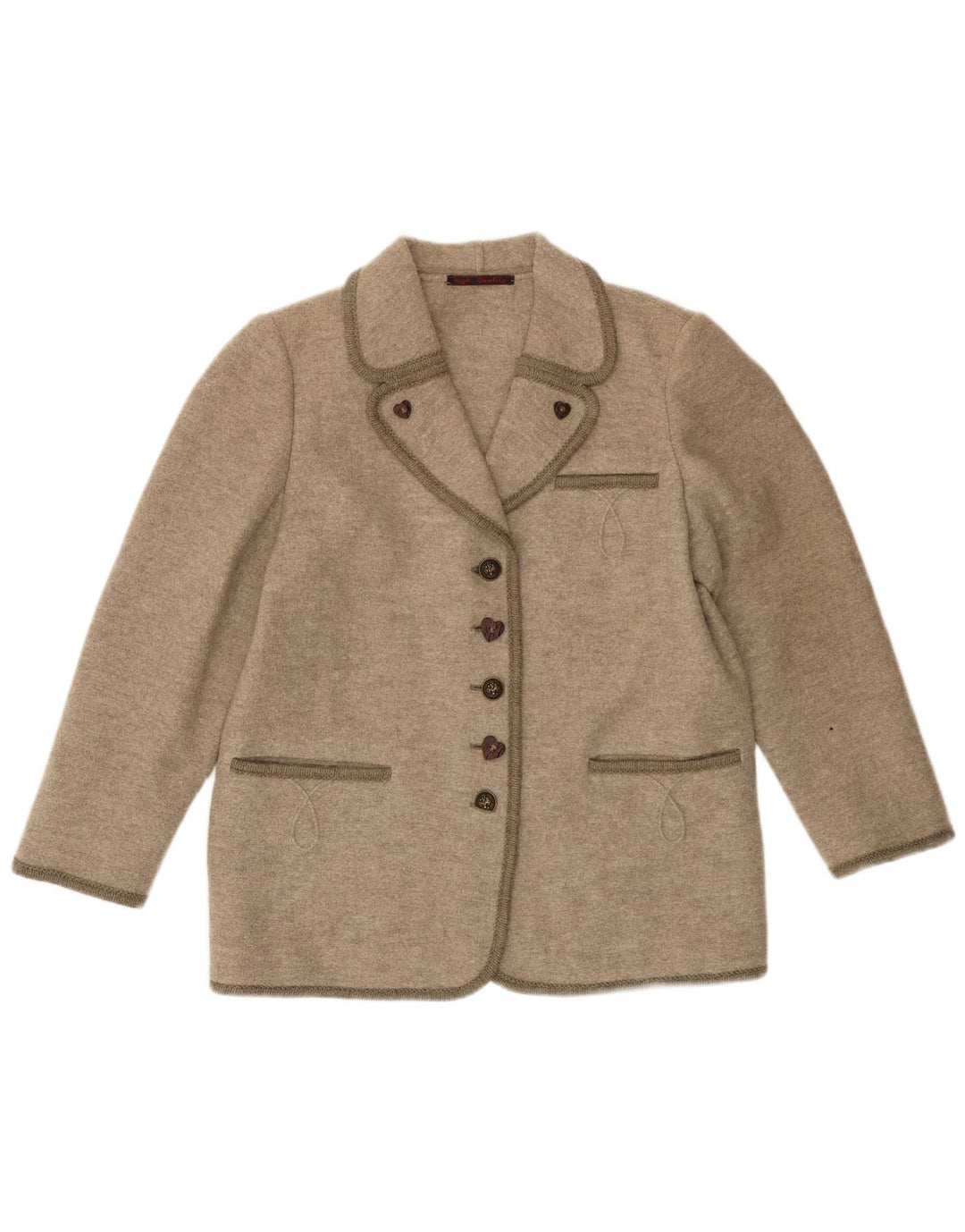 Jachetă pentru femei VINTAGE cu 5 nasturi, UK 16, mare, bej