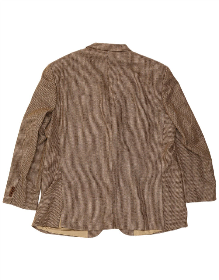 FERAUD Mens 3 Button Blazer Jacket UK 42 XL Brown Wool