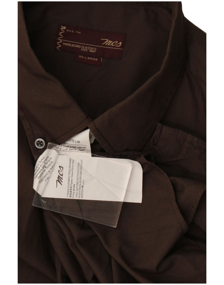 Cămașă pentru bărbați Marlboro Classics 2XL, bumbac maro
