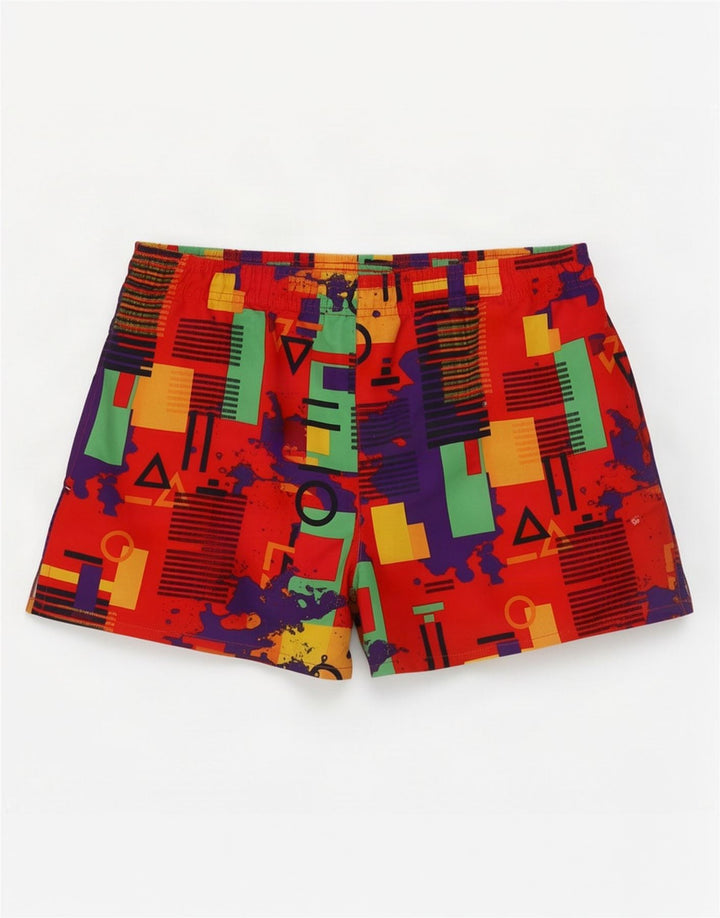 Pantaloni scurți de înot Umbro pentru bărbați, poliester geometric multicolor mediu