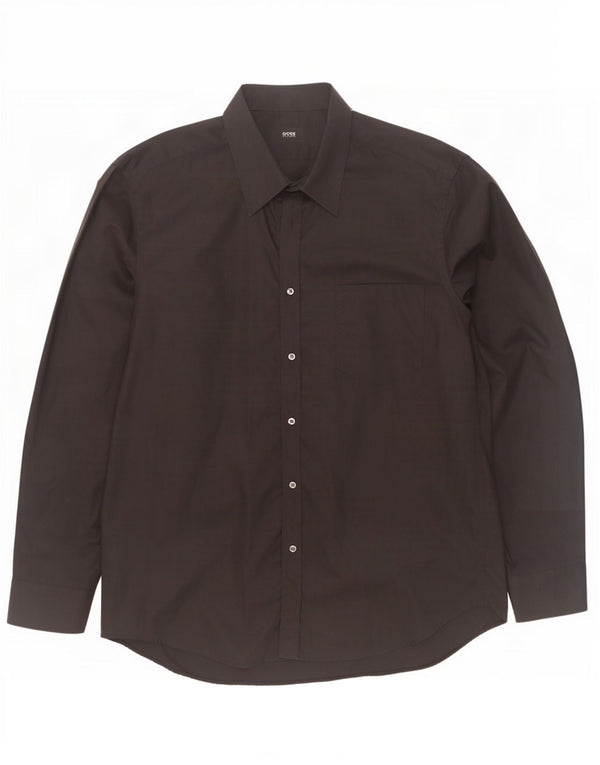 Cămașă pentru bărbați Hugo Boss Mărimea 44 17 1/2 XL Bumbac negru