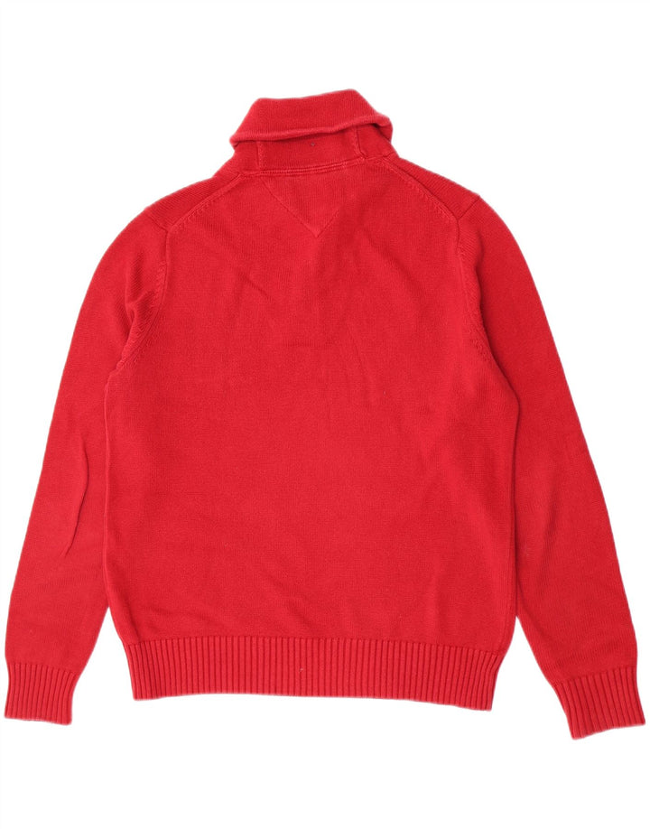 Pulover pentru bărbați Tommy Hilfiger cu gât șal, bumbac roșu mic