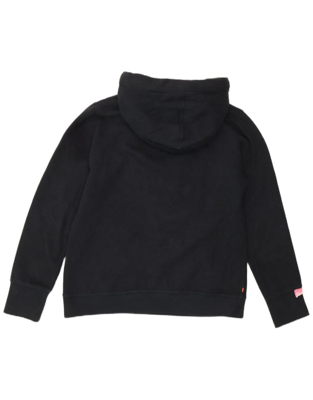 SUPERDRY Pulover cu glugă cu grafic pentru femei UK 18 XL bumbac negru