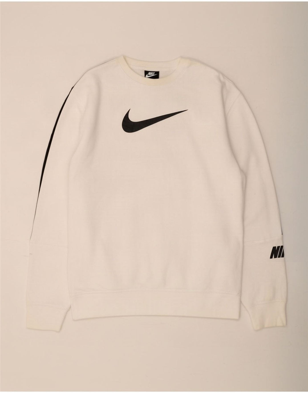 Hanorac grafic pentru bărbați Nike Pulover mare, alb, bumbac