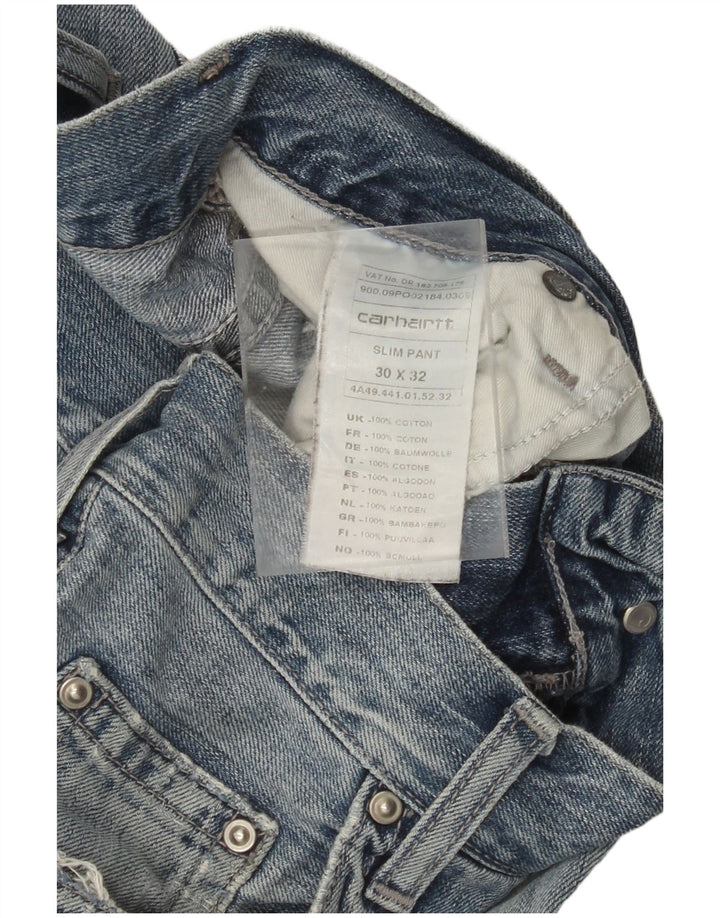 Blugi slim pentru bărbați CARHARTT W30 L32 bumbac albastru