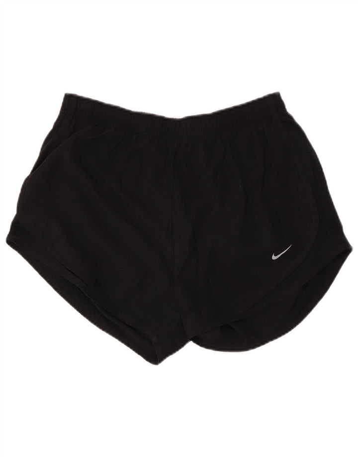 Pantaloni scurti sport NIKE Dri Fit pentru femei UK 14 Poliester mediu negru
