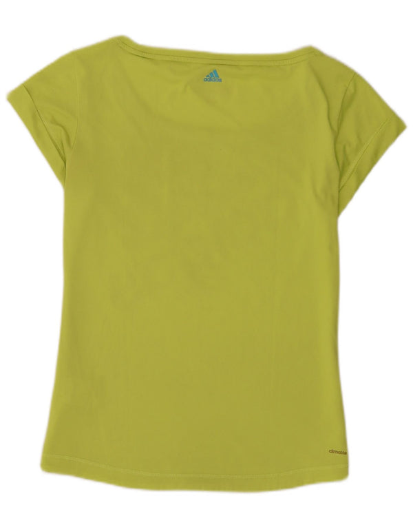 Adidas Womens Regular Fit Graphic T-Shirt Top UK 8/10 Small Green Polyester