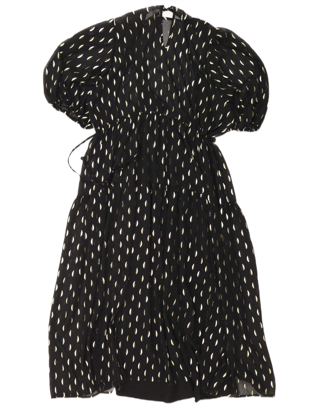 Rochie maxi pentru femei H&M UK 14 Poliester cu pete negre medii