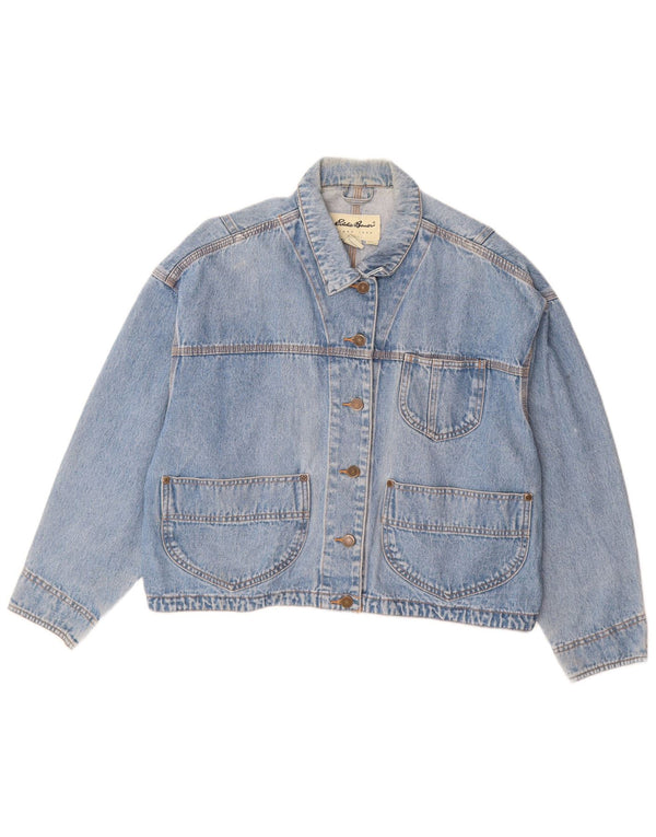 EDDIE BAUER Jachetă de blugi supradimensionată pentru femei UK 14 Bumbac albastru mediu