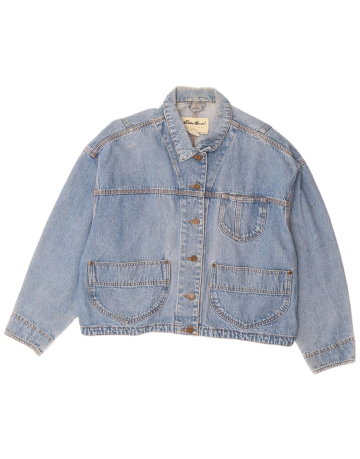 EDDIE BAUER Jachetă de blugi supradimensionată pentru femei UK 14 Bumbac albastru mediu