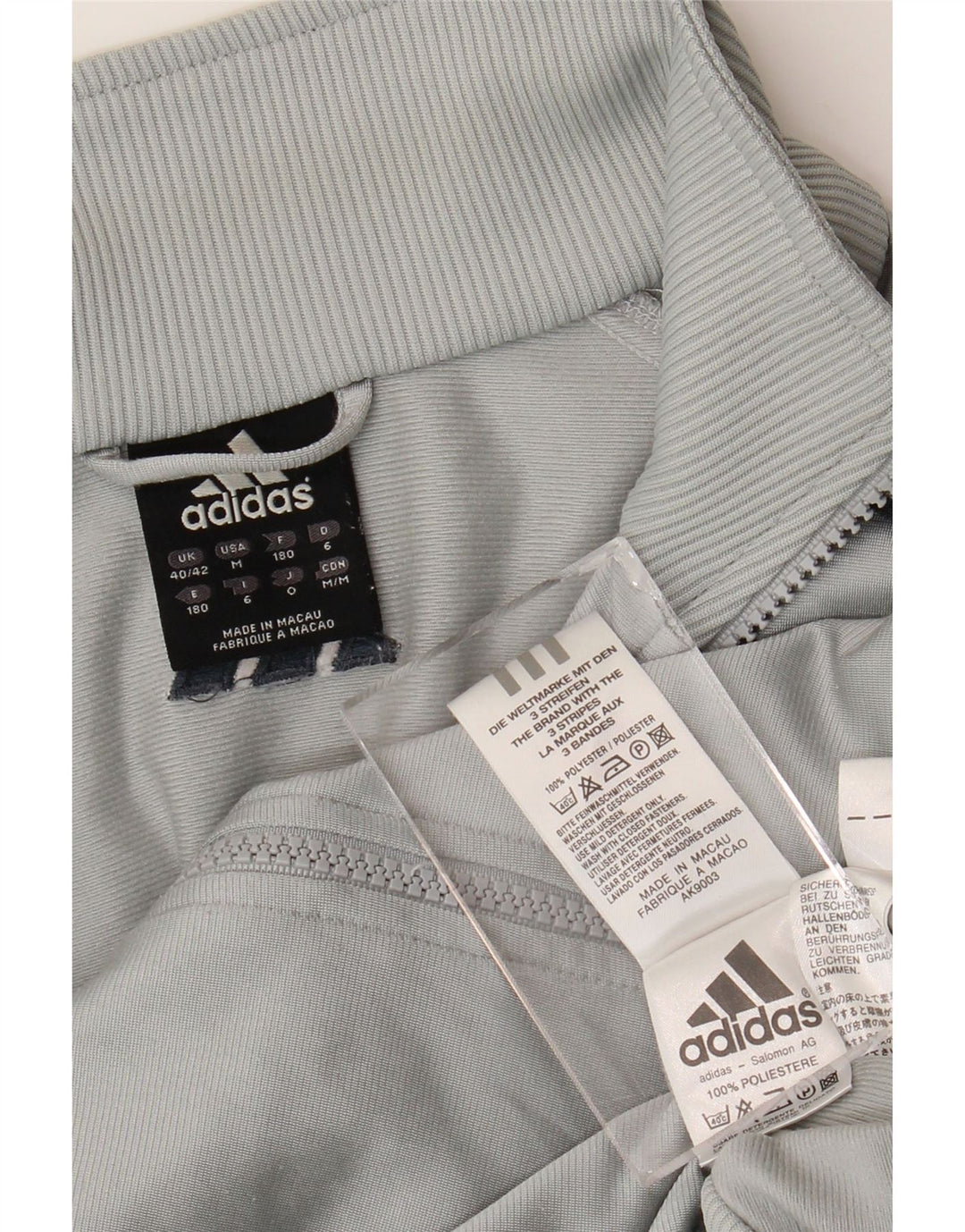 Jachetă de top pentru trening Adidas Loose Fit pentru bărbați UK 40/42 Poliester mediu gri