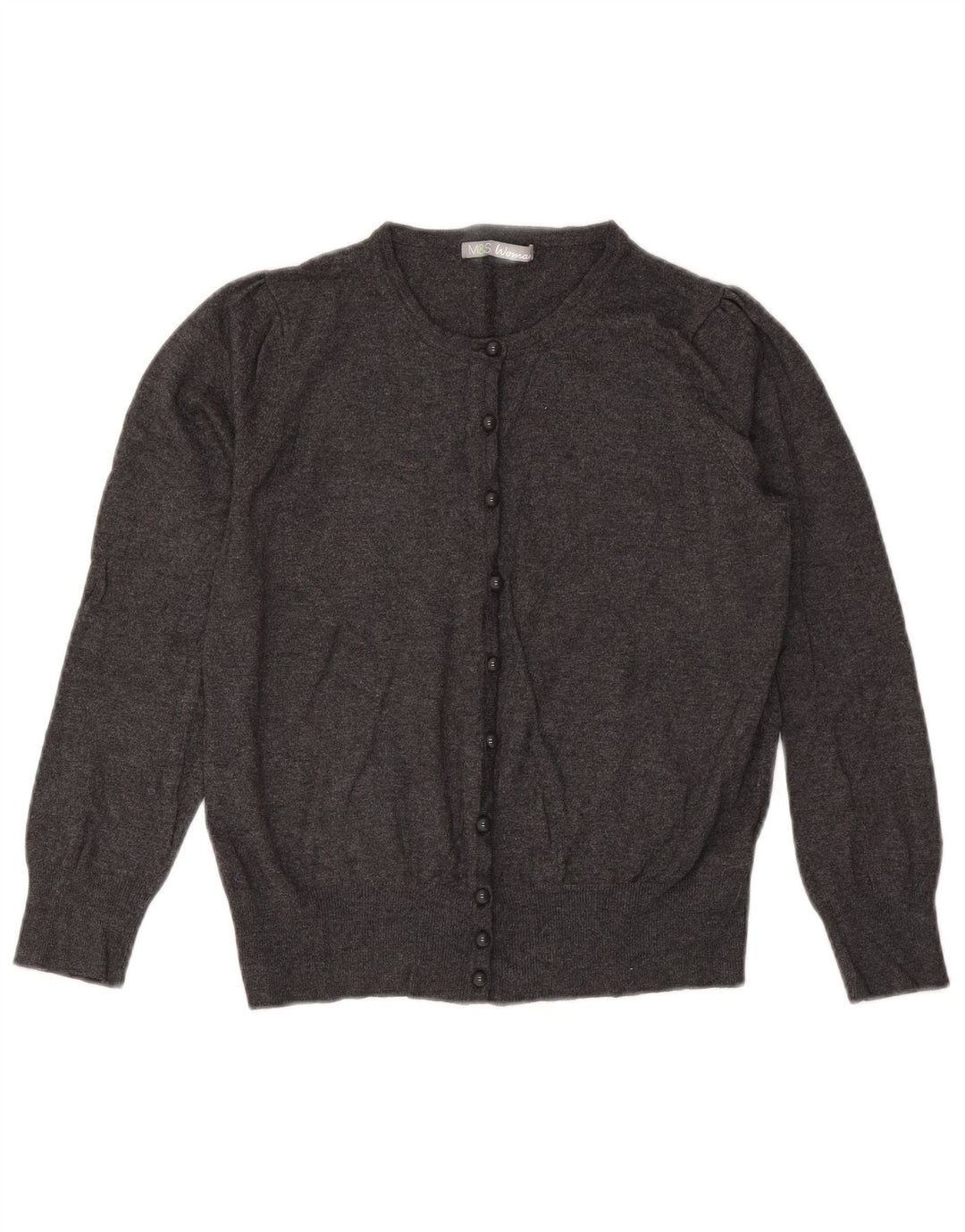 Marks & Spencer Pulover Crop Cardigan pentru Damă UK 14 Medium Gri Viscose