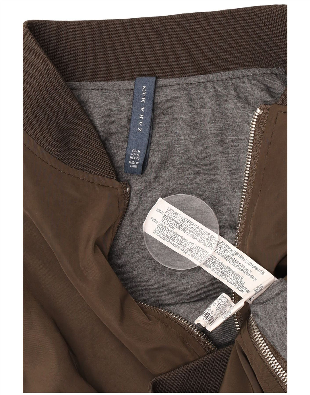 Bomber pentru bărbați ZARA UK 38 Poliester maro mediu