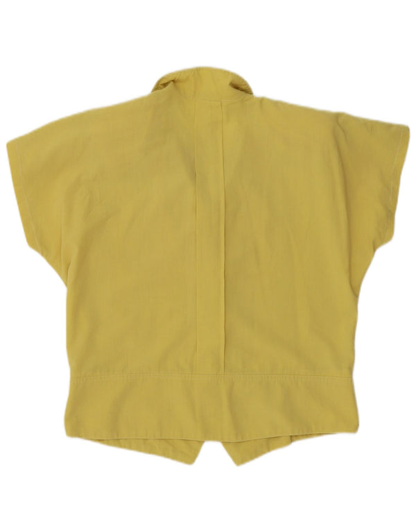 Bluză cămașă cu mânecă scurtă pentru femei vintage UK 16 mare galbenă