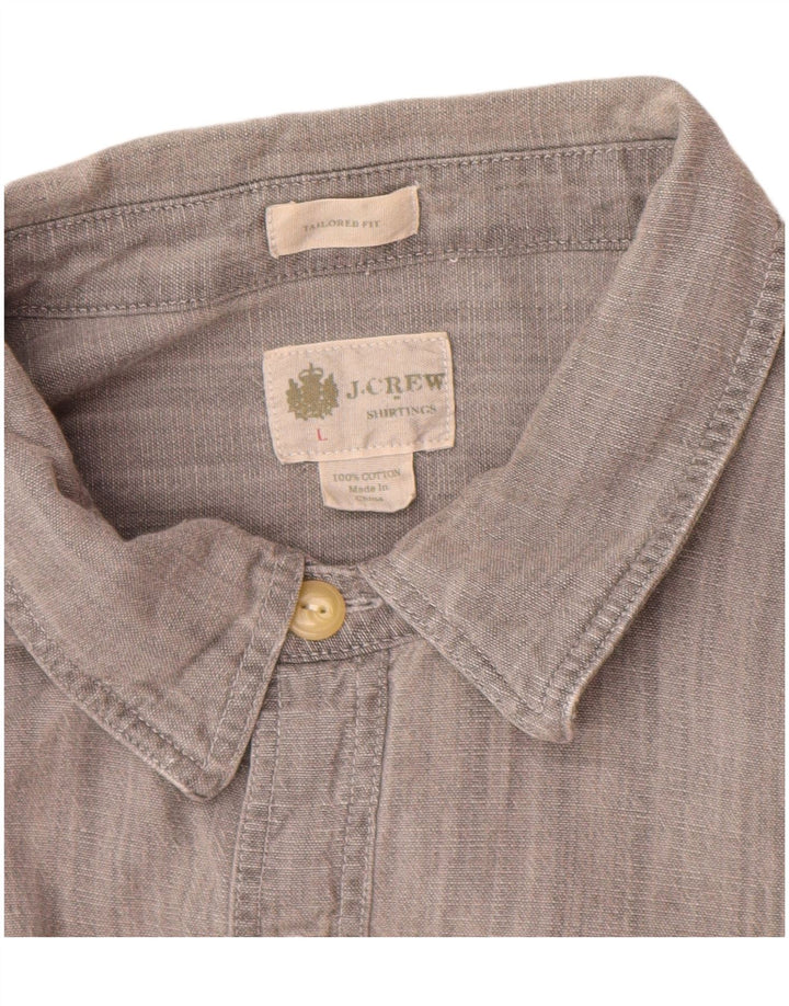 Cămașă croită pentru bărbați J. Crew, bumbac mare, gri