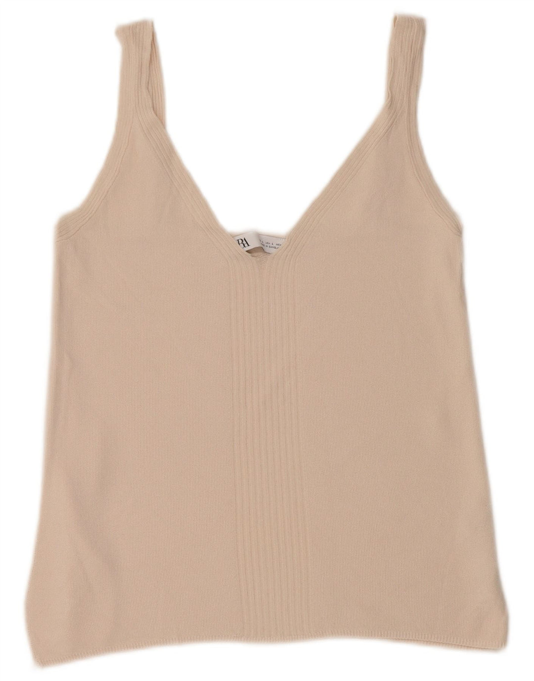 Top crop pentru femei Zara UK 14, mare, bej, viscoză