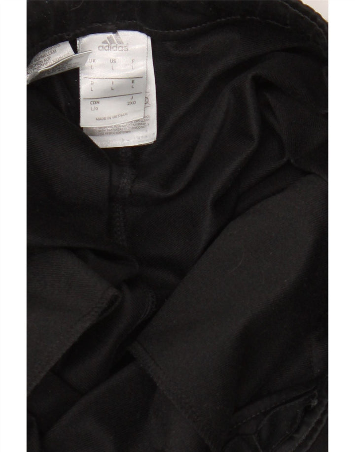 Pantaloni de trening pentru bărbați Adidas Pantaloni de jogging, mari, negru, poliester color bloc