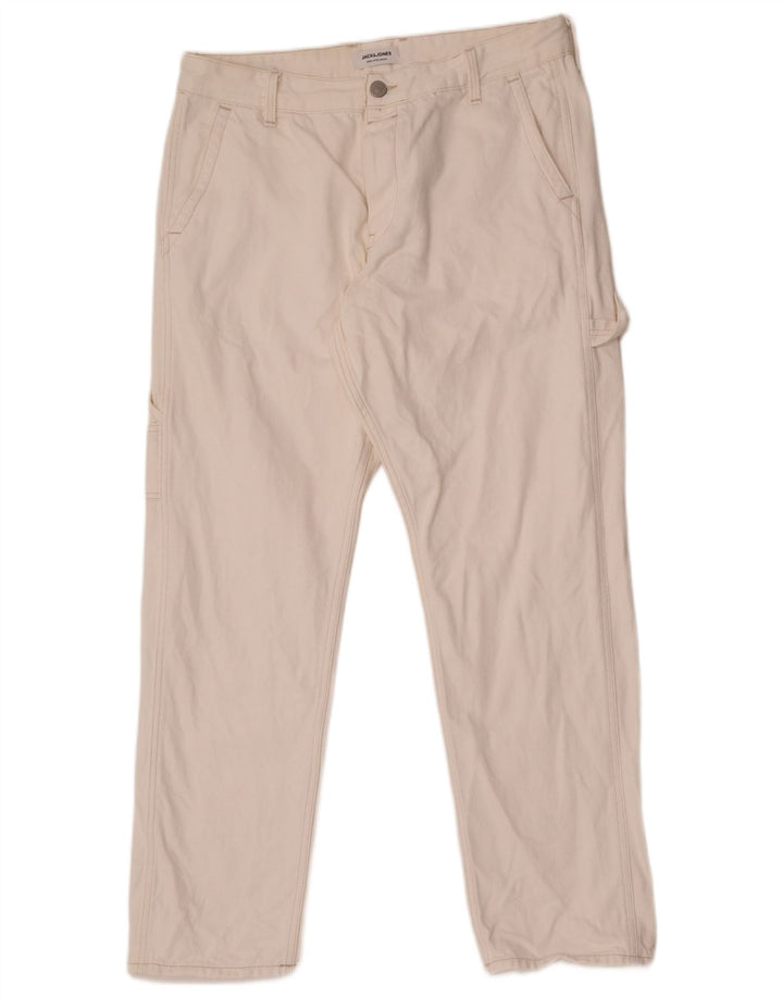 Blugi drepti cargo Jack & Jones pentru bărbați W34 L30 alb
