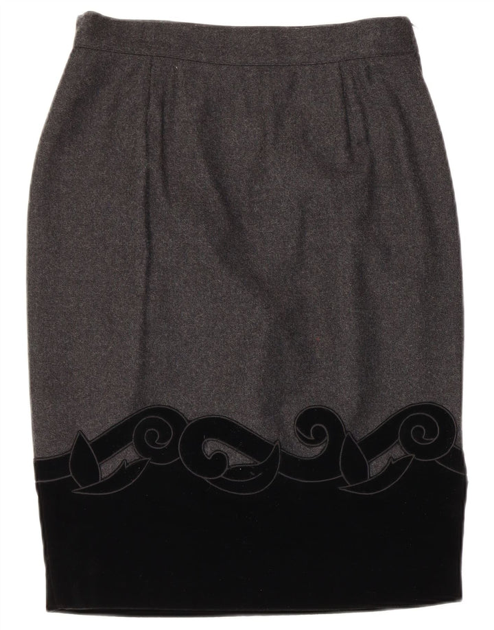 Fusta creion pentru femei BLUMODE IT 44 Medium W28 Gri Colorblock