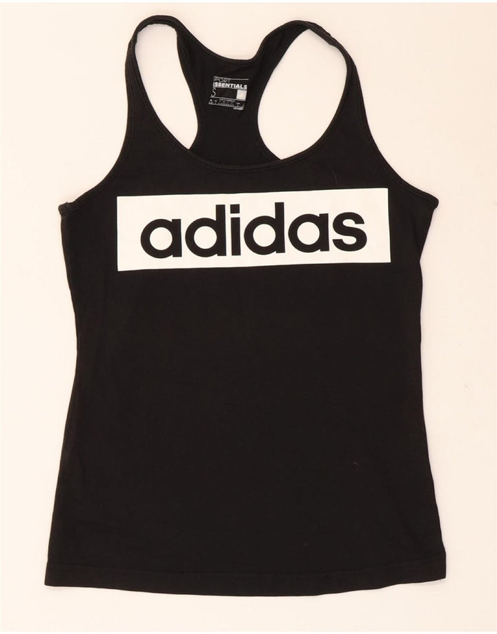 ADIDAS Climalite Graphic Vest Top pentru femei UK 8/10 Small Black