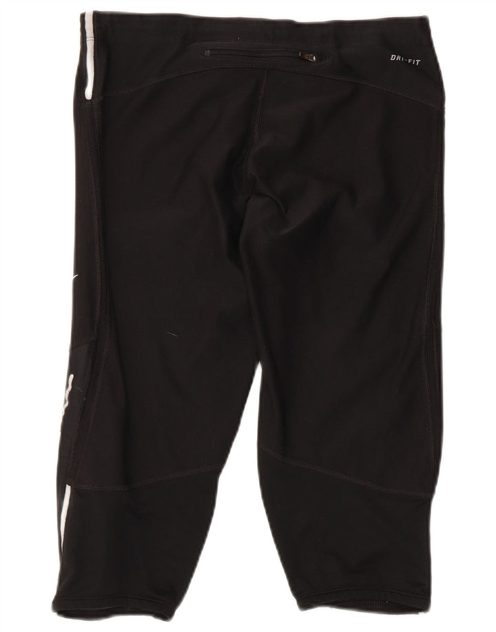 Leggings capri Nike Dri Fit pentru femei UK 12 Medium Black Colorblock Poliester