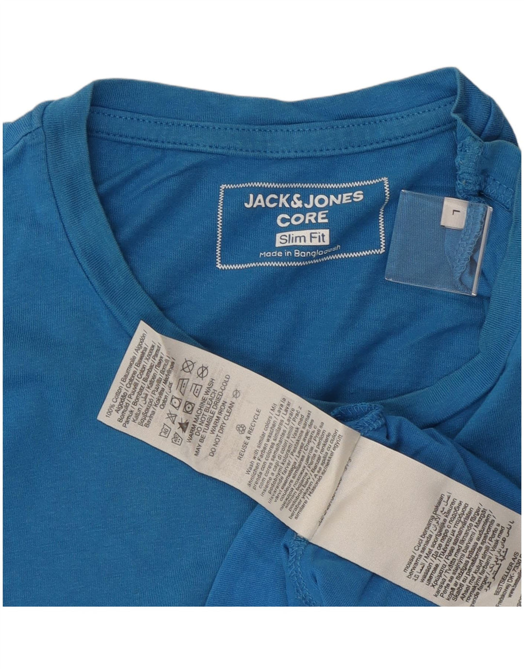 Tricou grafic Jack & Jones Slim Fit pentru bărbați Top mare din bumbac albastru