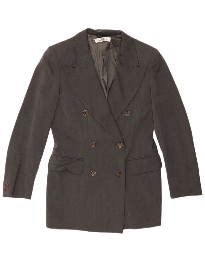 Jachetă Blazer pentru femei Marella cu două piepturi UK 14 Gri mediu Cupro