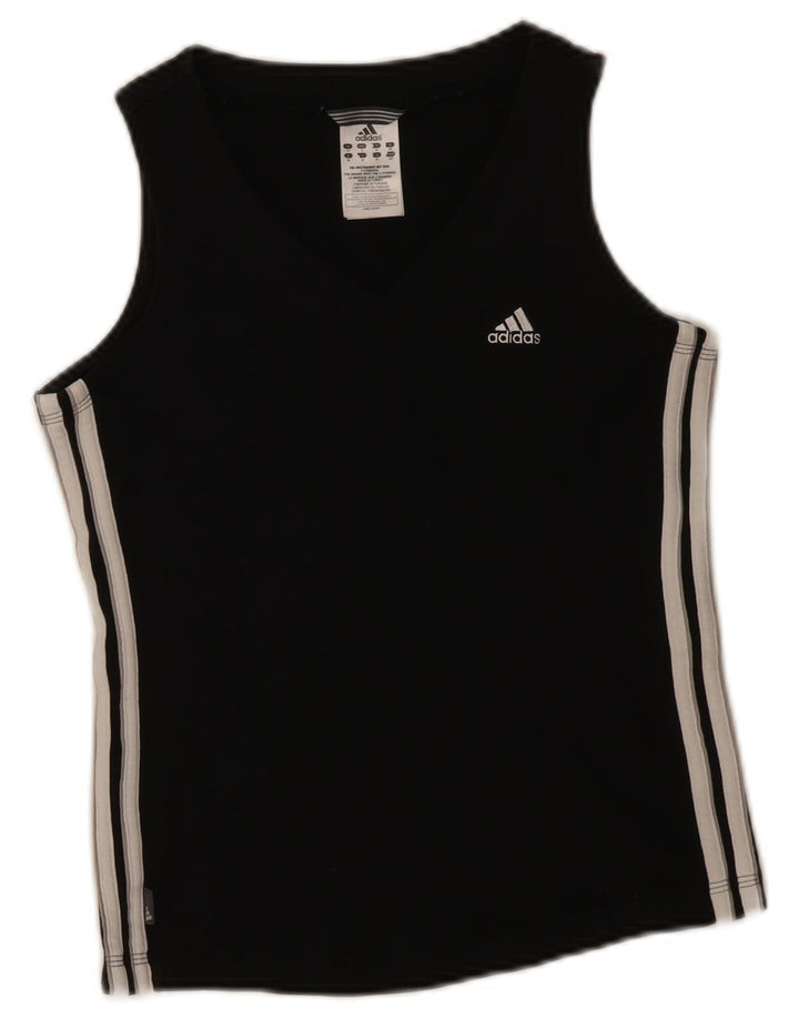 Vest Vest Top Femei Adidas UK 8 Small Negru Bumbac