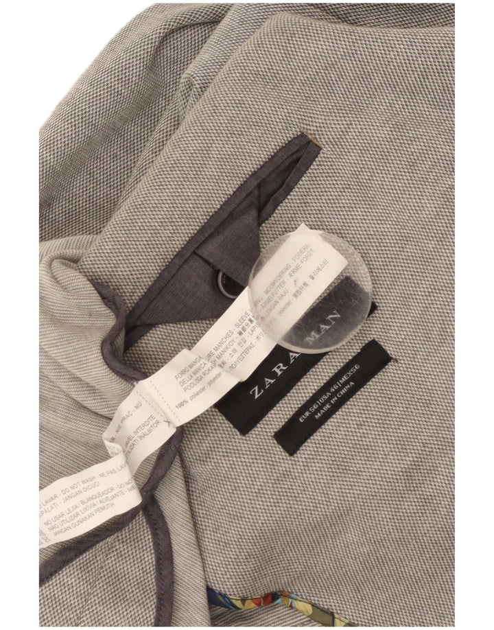 Blazer pentru bărbați Zara cu 2 nasturi EU 56 XL Poliester gri