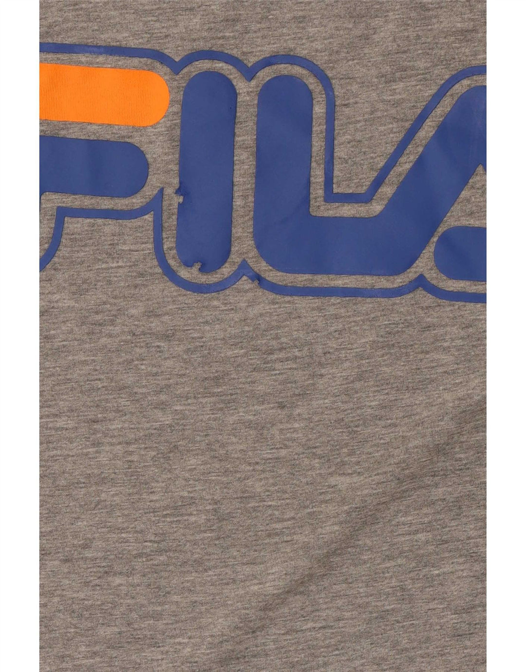Tricou cu grafic Fila pentru bărbați Top Mediu Gri Bumbac cu pete