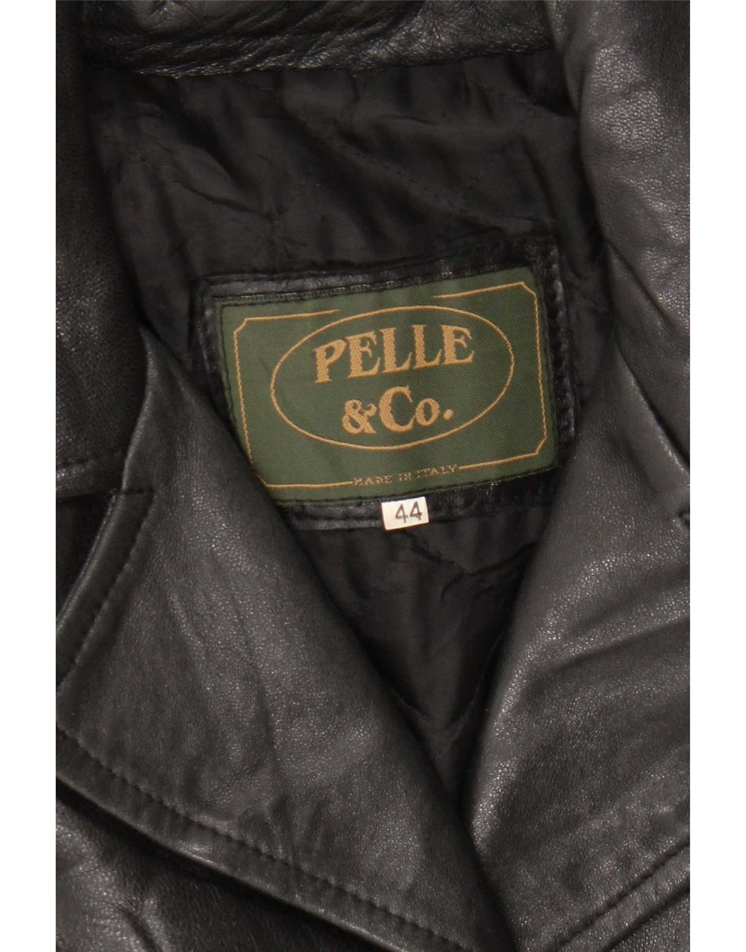 Palton din piele vintage pentru femei IT 44 mediu negru