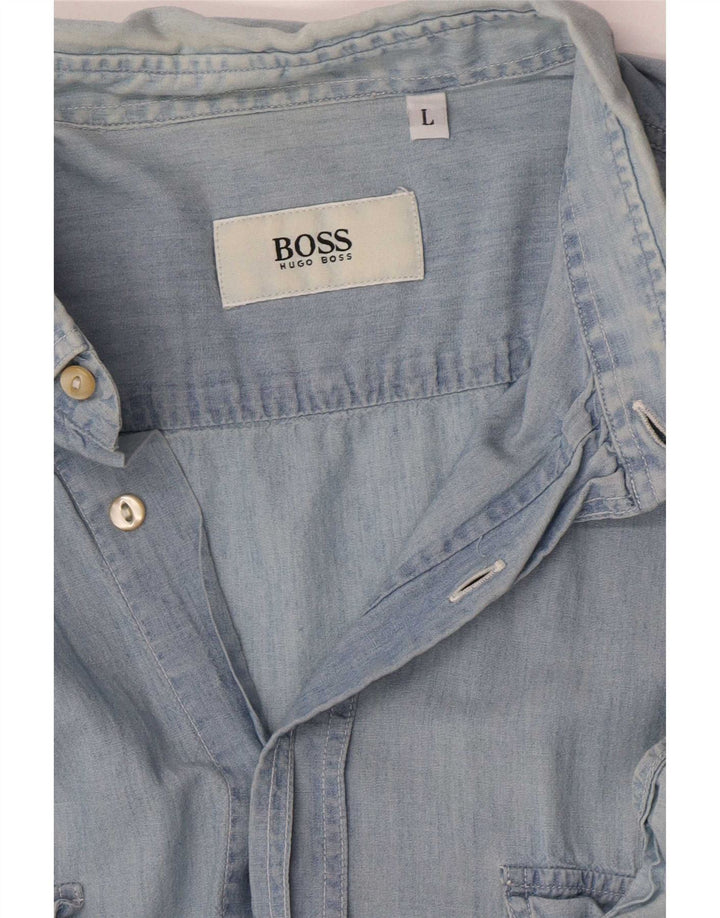Cămașă pentru bărbați Hugo Boss Mare Albastru