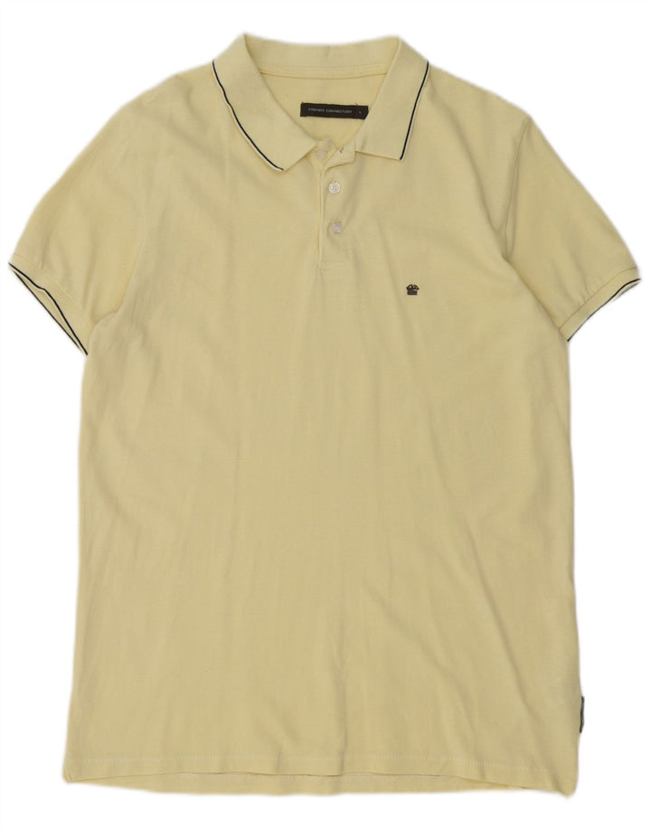 Tricou polo pentru bărbați French Connection, bumbac cu dungi galbene