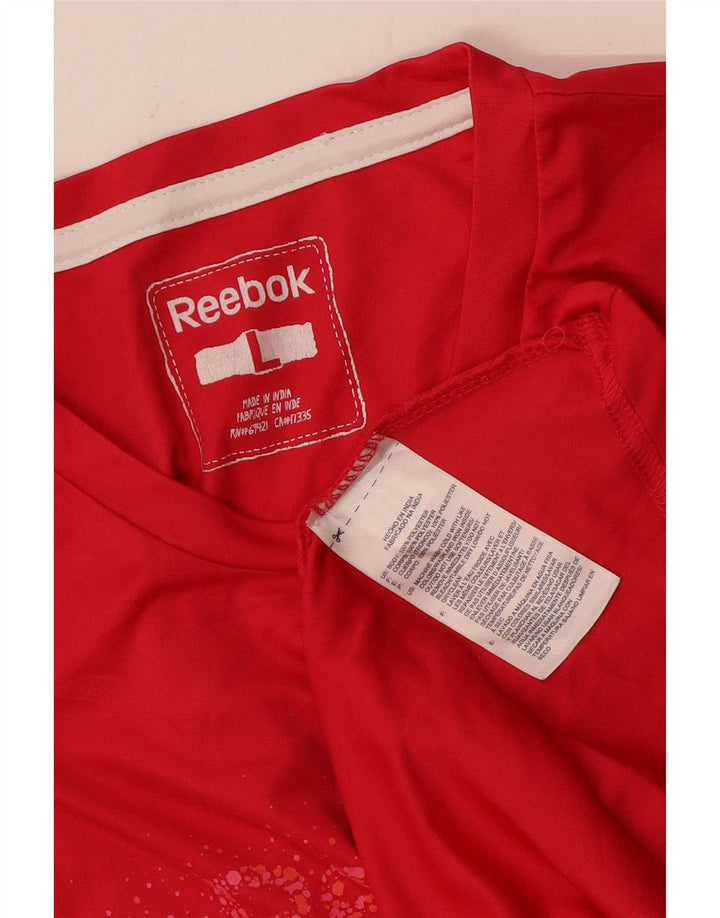Tricou grafic Reebok pentru femei Top UK 14 Large Pink Poliester