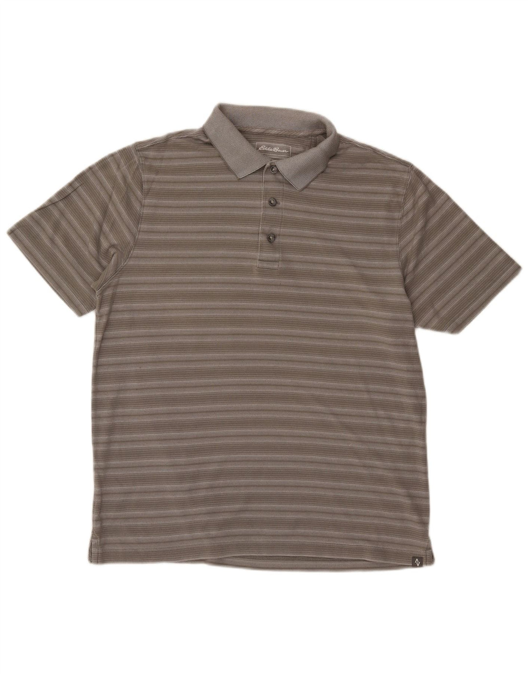 EDDIE BAUER Tricou polo pentru bărbați, bumbac cu dungi gri mediu