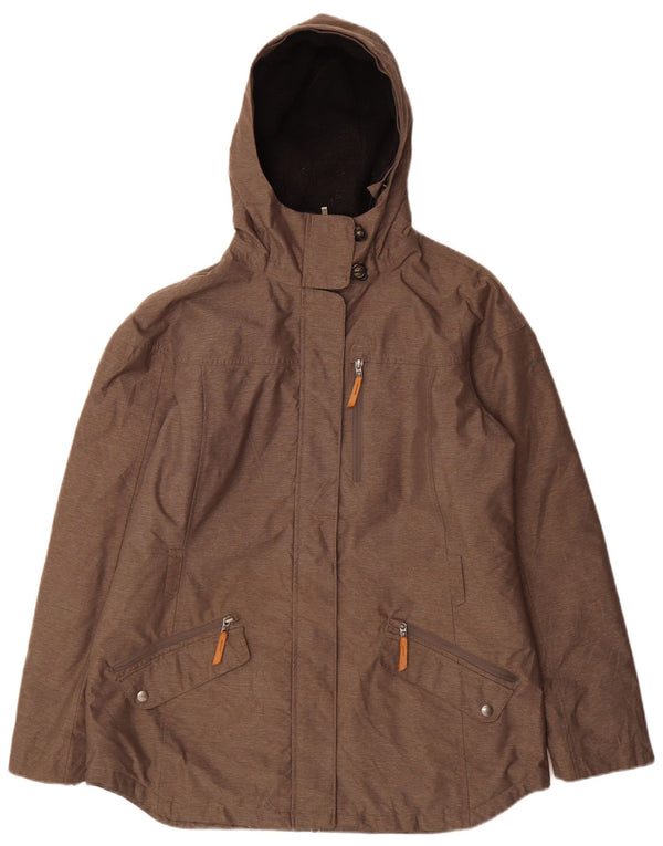 Jachetă parka cu glugă Columbia Omni-Heat pentru femei UK 18 XL, nailon cu dungi gri
