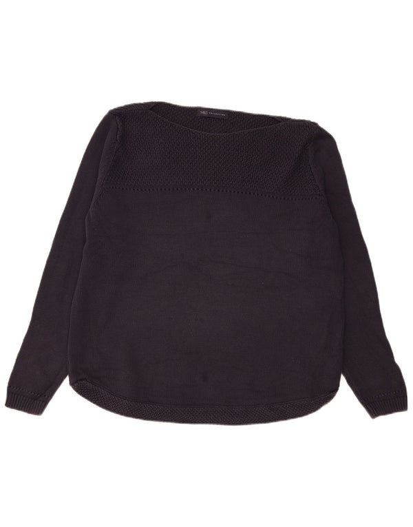 Pulover pentru femei Marks & Spencer, cu gât de barca, UK 18 XL, bumbac bleumarin