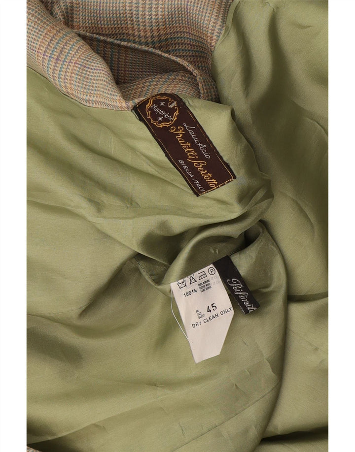Jachetă vintage pentru femei cu 2 nasturi IT 45 Lână mare gri Houndstooth