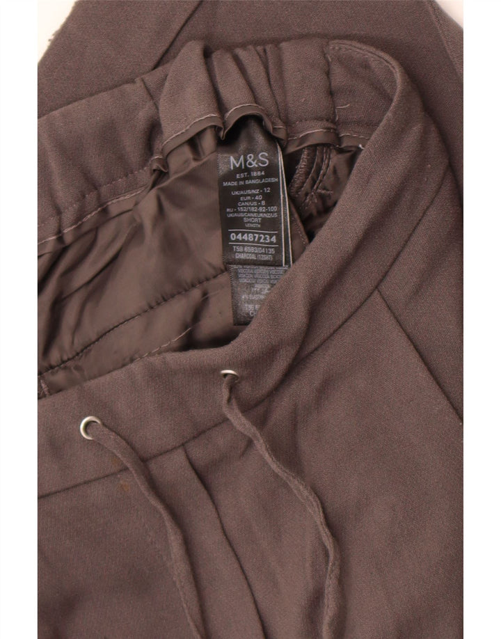 Pantaloni tăiați pentru femei Marks & Spencer UK 12 Medium W30 L25 Gri Poliester